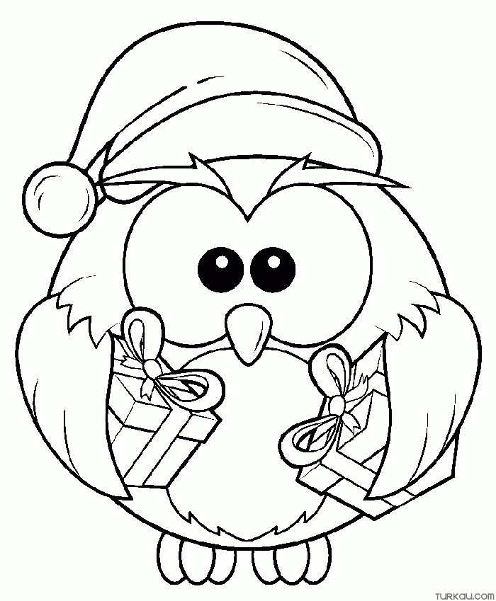 Christmas Owl Coloring Page