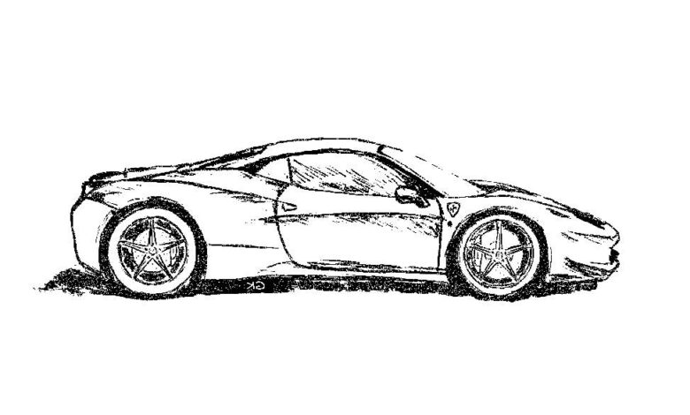 Cool Car Ferrari Coloring Page