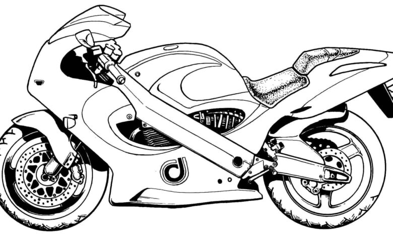 Cool Motorcycle Coloring Page