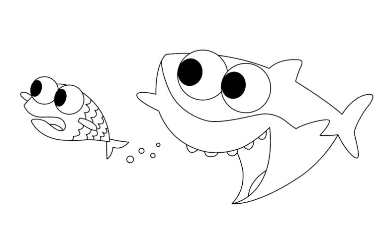 Cute Baby Shark Coloring Page