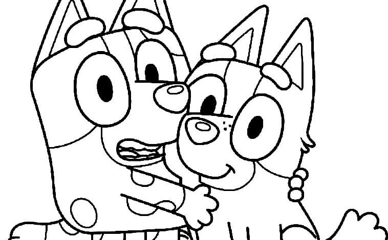Cute Bluey Coloring Page