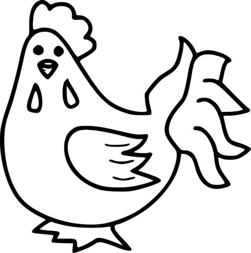 Cute Chicken Coloring Page