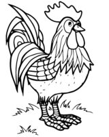Cute Cockerel Coloring Page