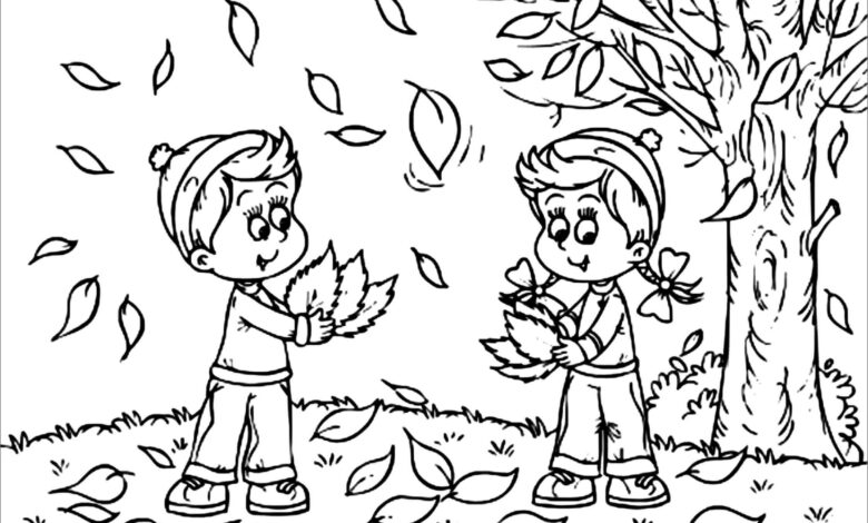 Cute Fall Coloring Page