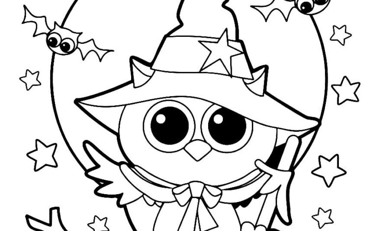 Cute Halloween Coloring Page