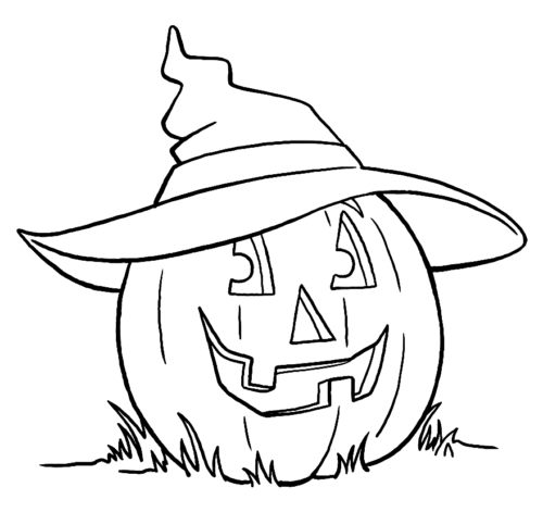 Cute Halloween Pumpkins Coloring Page