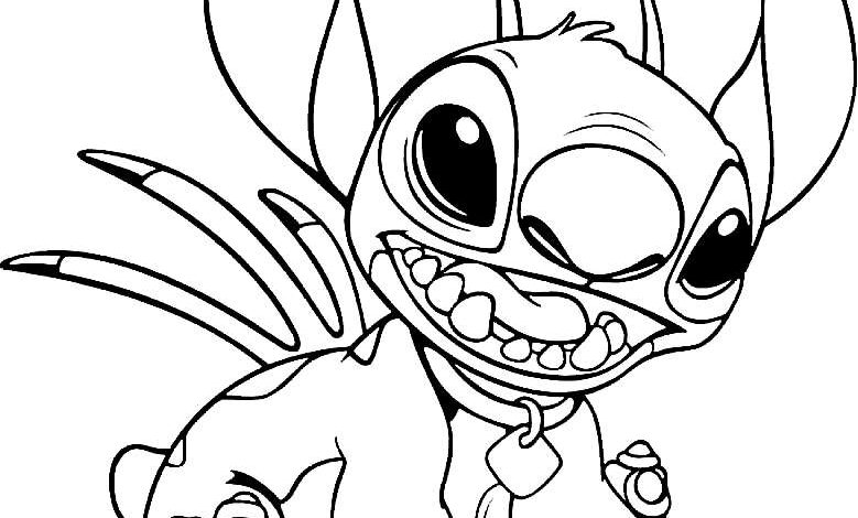 Cute Teeth Stitch Coloring Page