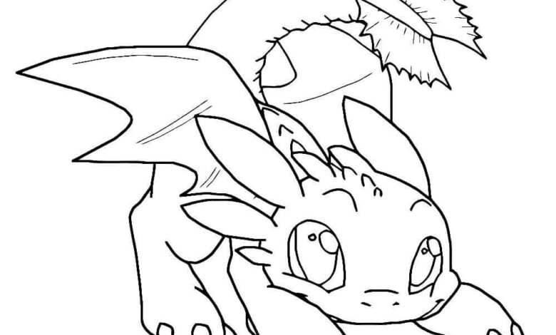 Cute Toothless Coloring Page