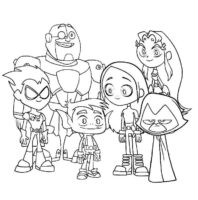 Cute Young Titans Coloring Page