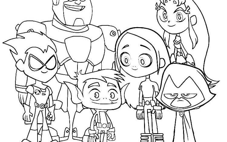 Cute Young Titans Coloring Page