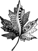 Dark Leaf Patterns Coloring Page