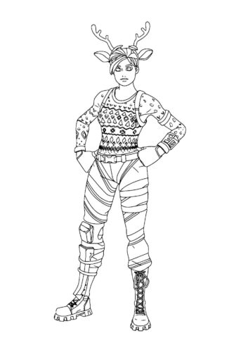 Deer Fortnite Coloring Page
