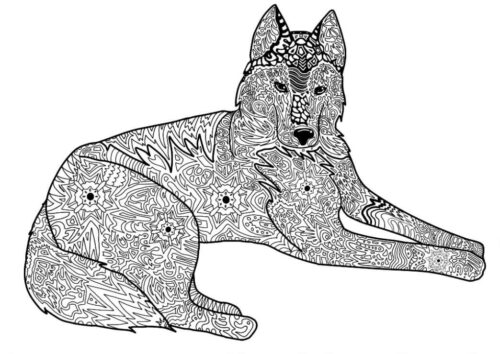 Dogs Mandala Coloring Pages