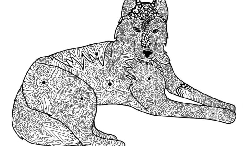 Dogs Mandala Coloring Pages