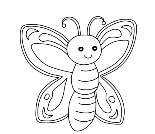 Easy Baby Butterflies Coloring Page