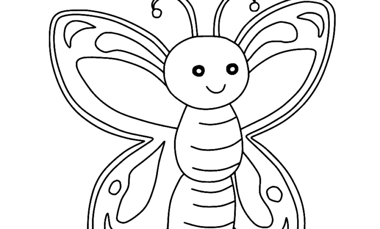 Easy Baby Butterflies Coloring Page