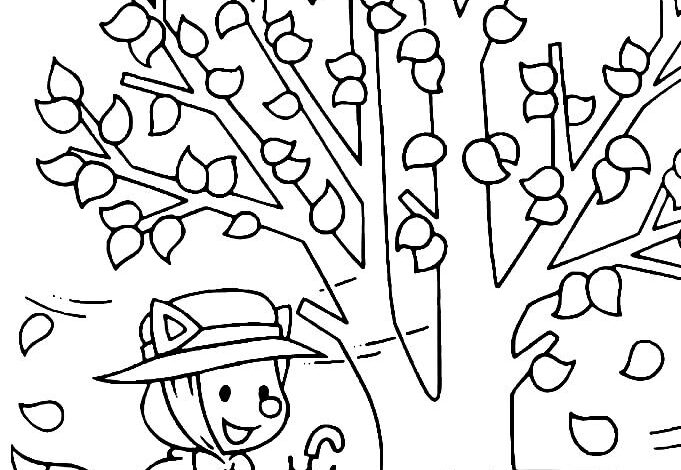 Easy Fall Coloring Page