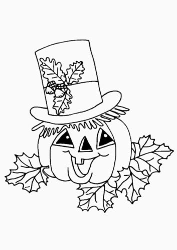 Easy Halloween Pumpkins Coloring Page