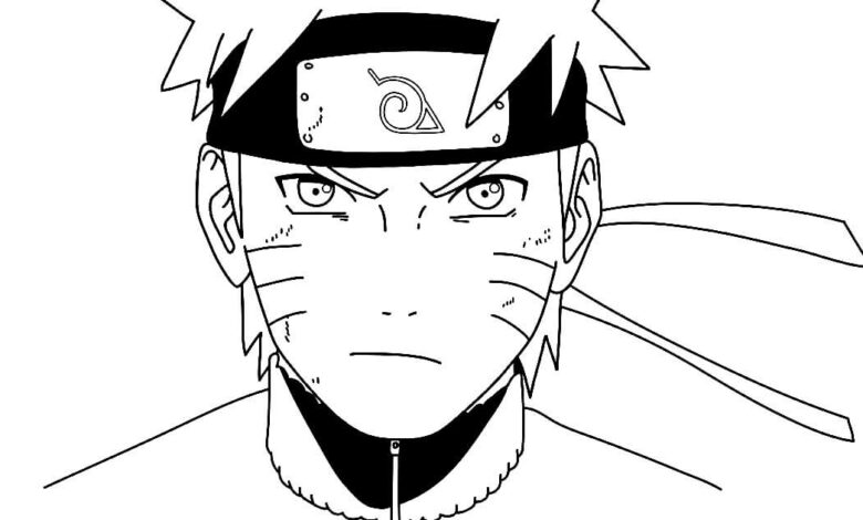 Easy Naruto Uzumaki Coloring Page