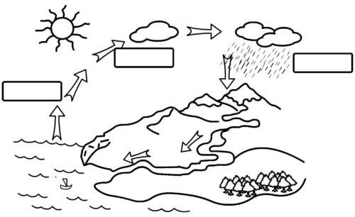 Easy Water Cycle Coloring Page