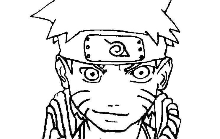 Face Naruto Uzumaki Coloring Page