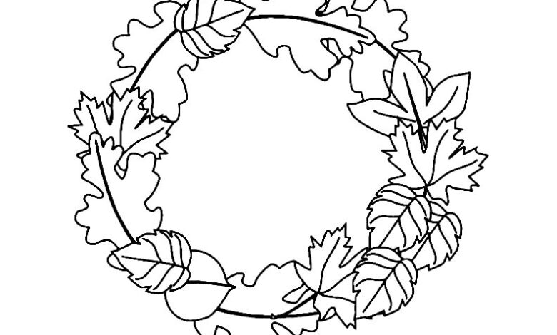 Fall Leafs Coloring Page