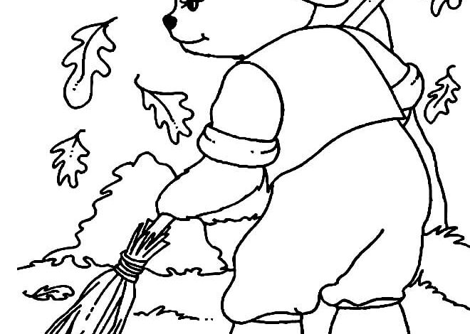 Fall Sweep Coloring Page