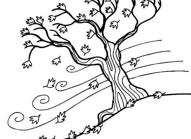 Fall Wind Coloring Page