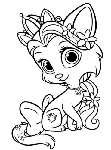Fancy Kitten Coloring Page 1 Fancy Kitten Coloring Page