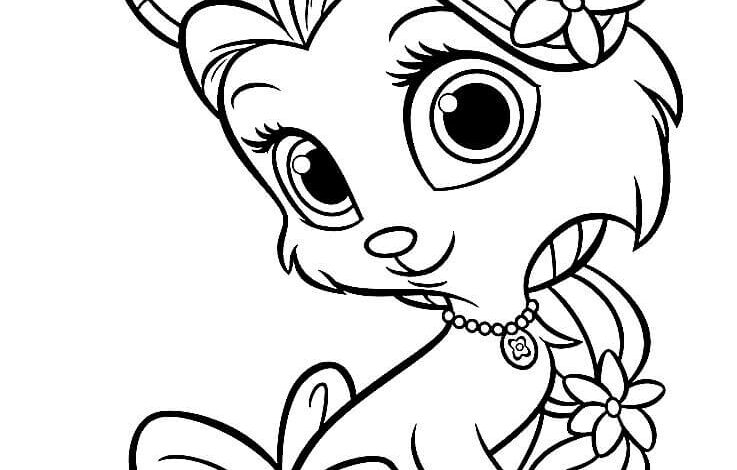 Fancy Kitten Coloring Page