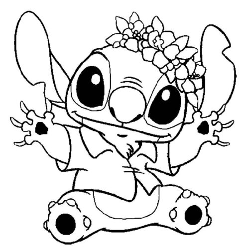 Flower Crown Stitch Coloring Page