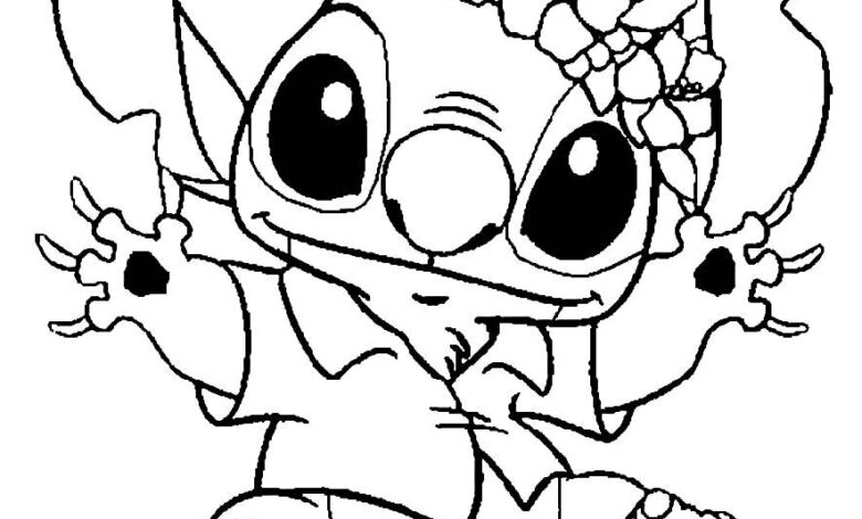 Flower Crown Stitch Coloring Page