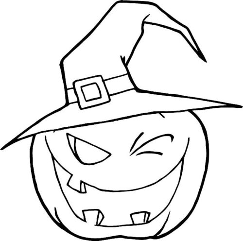 Funny Halloween Pumpkins Coloring Page