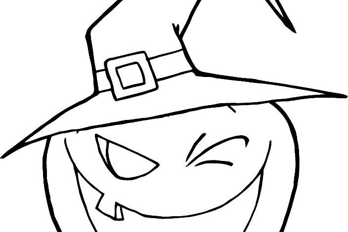 Funny Halloween Pumpkins Coloring Page