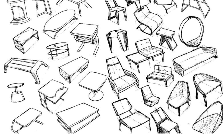 Furniture Drawings Coloring Page