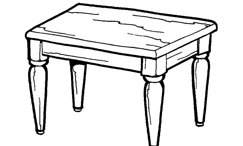 Furniture Table Coloring Page