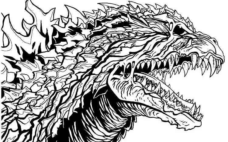 Godzilla Head Coloring Page