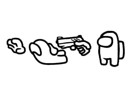 Gun Pursuit Among Us Coloring Page