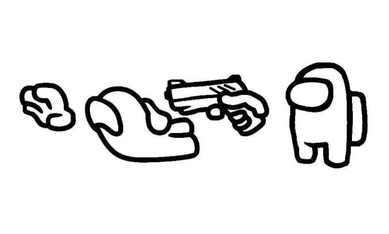 Gun Pursuit Among Us Coloring Page