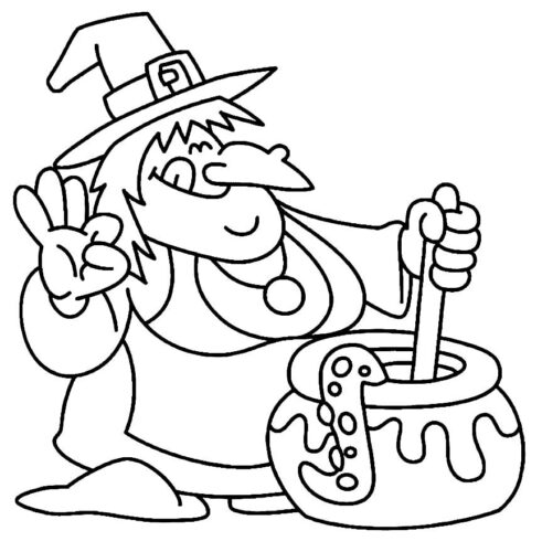 Halloween Cook Coloring Page