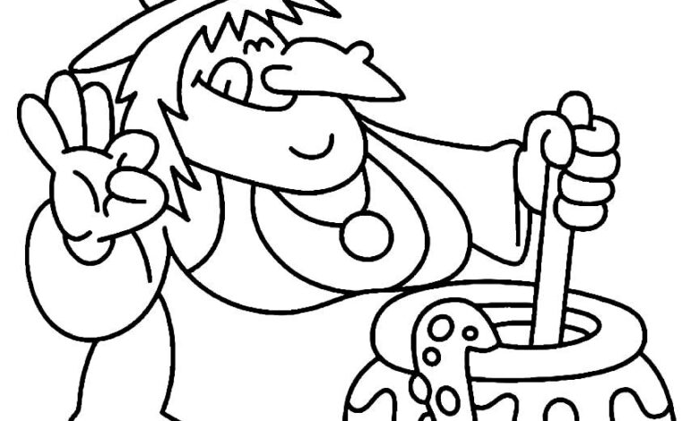 Halloween Cook Coloring Page