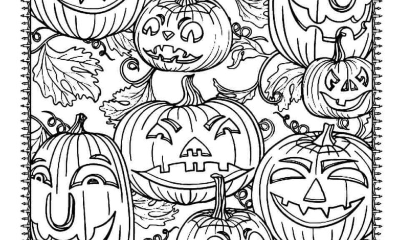 Halloween Pumpkins Coloring Page