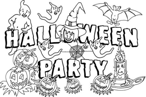 Halloween Text Coloring Page