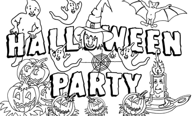 Halloween Text Coloring Page