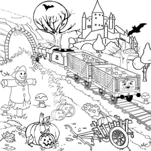 Hard Halloween Coloring Page