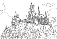 Hard Harry Potter Castle Coloring Page