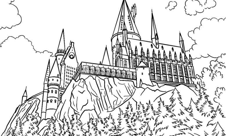Harry Potter Castle Coloring Page