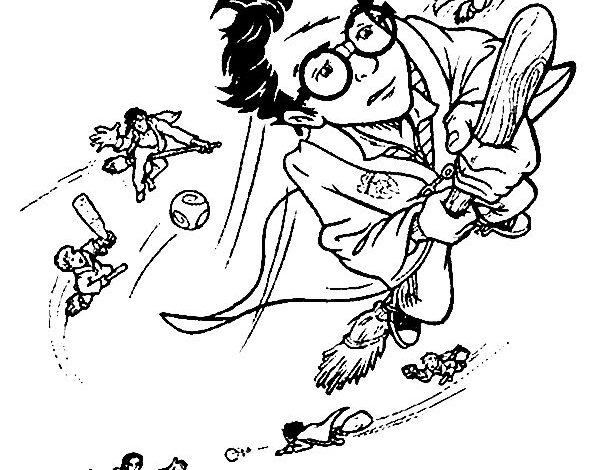 Harry Potter Flying Coloring Page