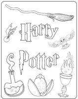 Harry Potter Items Coloring Page