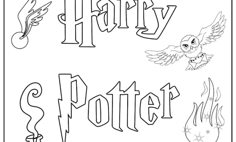 Harry Potter Items Coloring Page